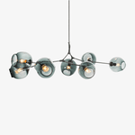 Lustre design à LED avec branches métal et bulles en verre Beans