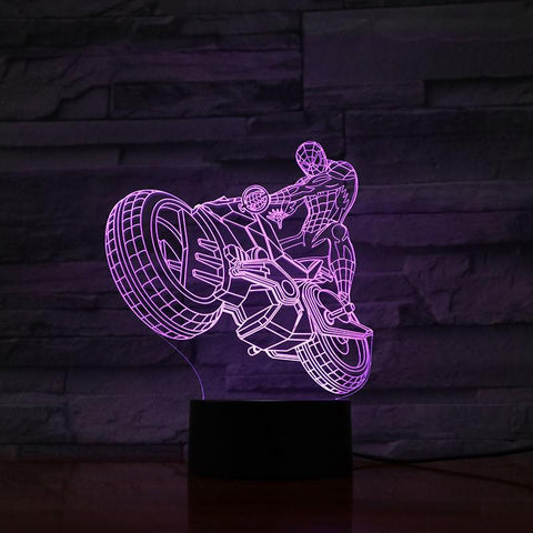 Lampe 3D Spider-man en Moto