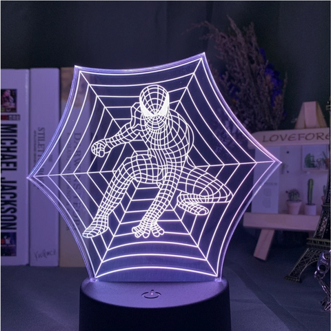 Lampe 3D Spiderman toile