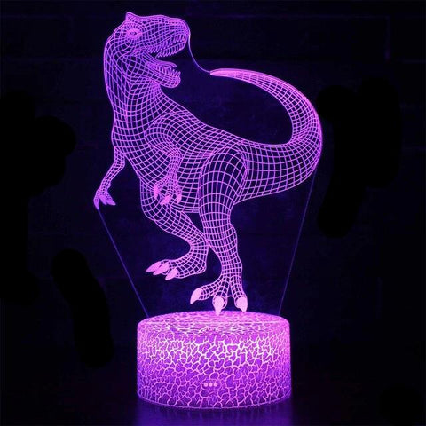 Lampe 3D violet dinosaure T-Rex
