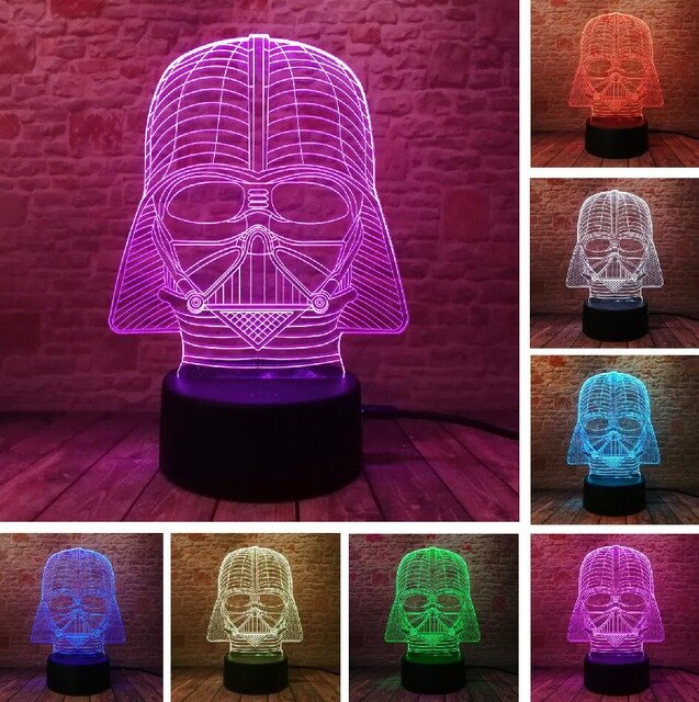 Lampe 3D Star Wars : Masque de Dark Vador