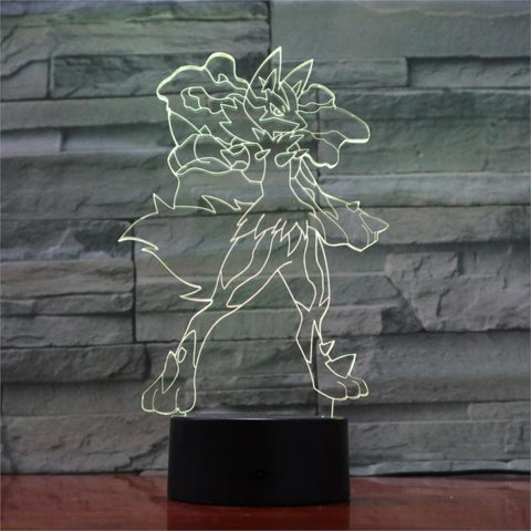 Lampe 3D Lucario méga évolution Pokémon