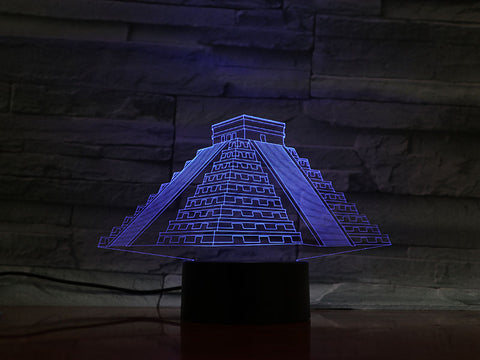 Lampe 3D pyramide maya