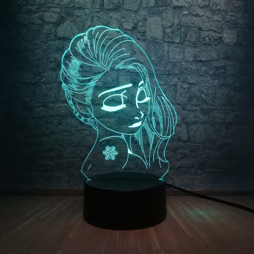 Lampe Veilleuse à LED illustration REINE DES NEIGES