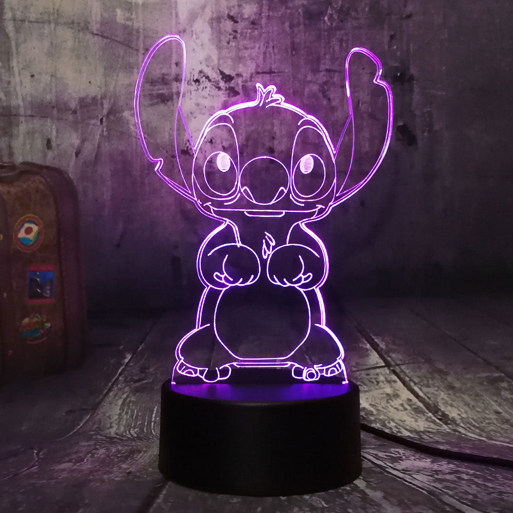 Dessin animé - Lilo et Stitch - Lampe 3D Led Stitch - 7 couleurs