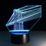 Lampe 3D golden bridge bleu 
