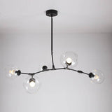 Lustre Design Doré avec Boules de Verre Lindsey noir