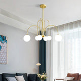 Lustre Design LED Pendant dorées Boules Verre Light