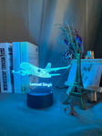Lampe 3D Avion personnalisable bleu