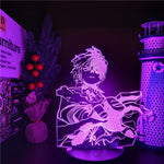Lampe 3D My Hero Academia Todoroki Shoto violet couleurs 