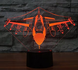 Lampe 3D Avion F-16 rouge lampe design 