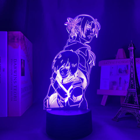 Lampe 3D Attaque des Titans Leonhart et Mikasa