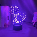 Lampe 3D chien Shiba violet