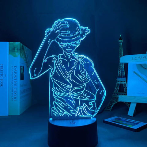  Luffy, One piece, lampe led, lampe 3d, veilleuse, lampe  personnalisable, éclairage, illusion, idée cadeau, cadeau original