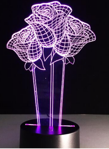 Lampe 3D <br> Roses