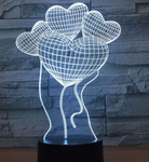 Lampe 3D <br> Quatuor de coeurs