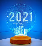 Lampe 3D bonne année 2021