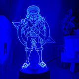 Lampe 3D One Piece Luffy bleu
