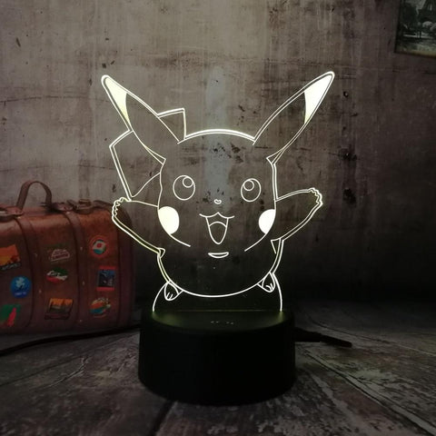 Lampe 3D Evoli Pokémon avec socle au choix ! - LampePhoto
