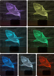 Collection veilleuse 3D requin 7 couleurs