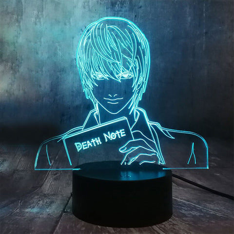 Lampe 3D Death Note Yagami Light bleu