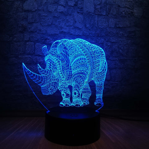 Lampe 3D Rhinocéros  