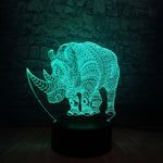 Lampe 3D <br> Rhinocéros