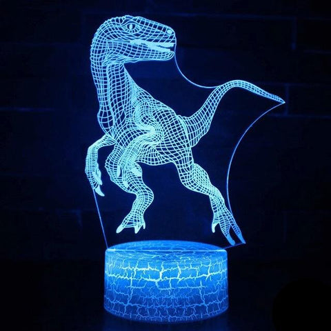 Lampe 3D velociraptor Attentif