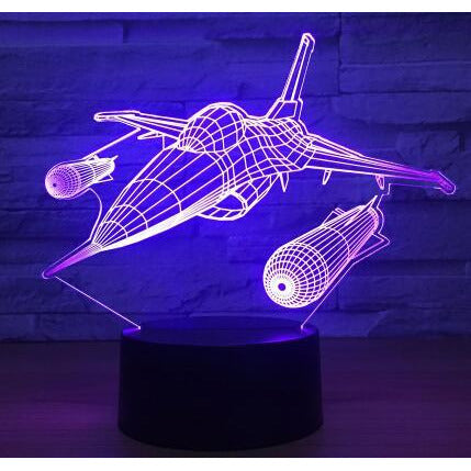 Lampe 3D avion de chasse