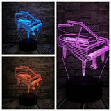Veilleuse 3D piano 