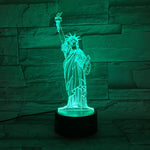 Lampe 3D statue de la liberté illusion
