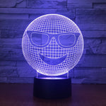 Lampe 3D smiley  violet 