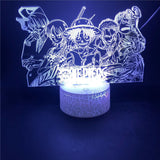 Lampe 3D One Piece Luffy Sanji Zoro Nami base lumineuse