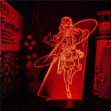 Lampe 3D Attaque Des Titans Levi Ackerman Rouge