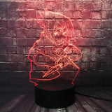 Lampe 3D Naruto Sasuke Kunai rouge