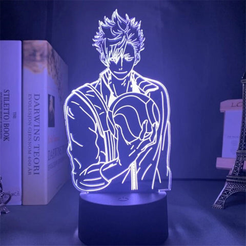 Lampe 3D Haikyu Tetsurou Kuroo violet
